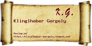 Klinglheber Gergely névjegykártya